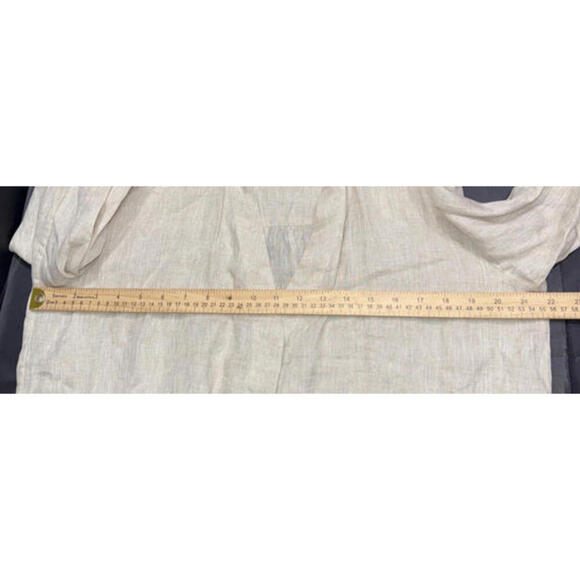 Massimo Dutti Beige Linen Oversized Minimalist Organic Natural Button Up Blouse - Picture 5 of 15